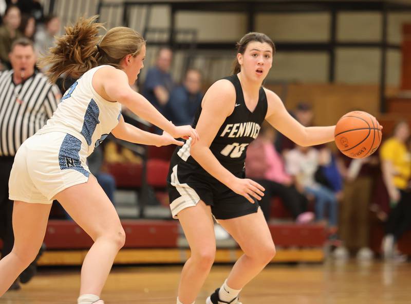 Fenwick's Grace Kapsch (10) looks for an outlet against Nazareth during the girls 3A varsity super-sectional game between Nazareth Academy and Fenwick High School in River Forest on Monday, Feb. 27, 2023.