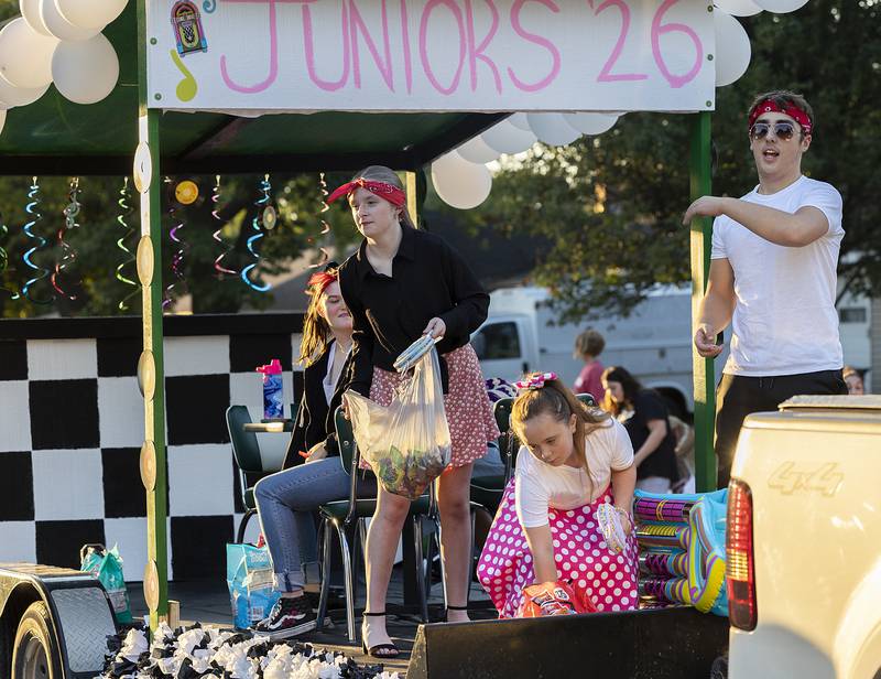 The junior class puts on their best 1950’s look Thursday, October 10, 2024, in the Rock Falls homecoming parade.
