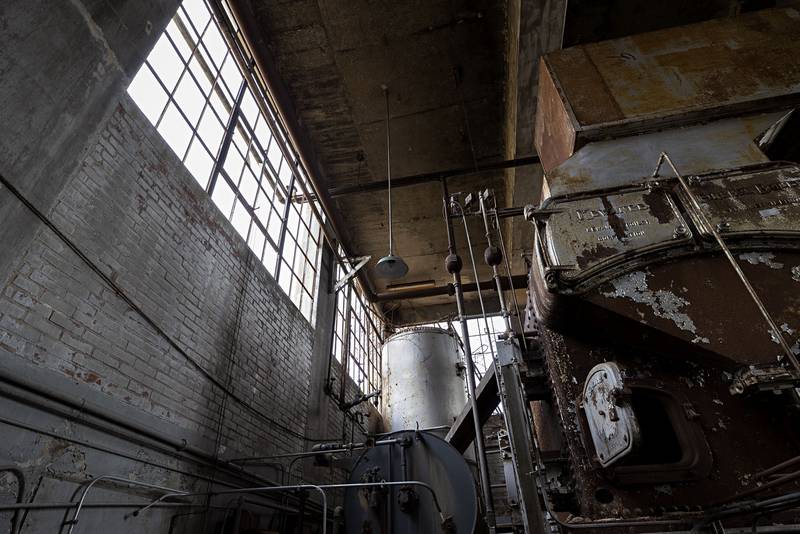 The high ceilings and windows providing natural light make this portion of the Lawrence Bros. building attractive for living space or commercial development, it was said during an autumn tour of the site.