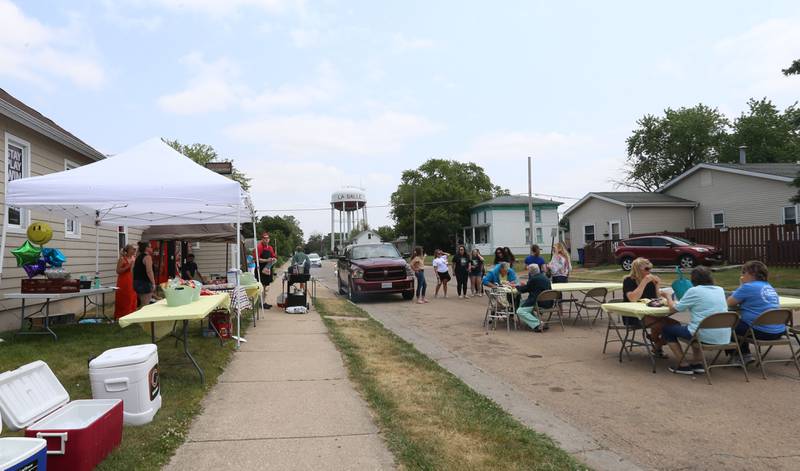 St. Margaret's employees gather outside the 9th Street Pub and Jakes for a gathering in honor of the St. Margaret's staff on Friday, June 16, 2023 in La Salle. The restaurants served food to the healthcare workers.