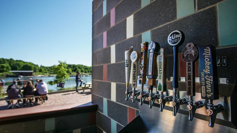 The Beer Garden at Independence Grove uses compostable cups as part of the environmental efforts at the Lake County Forest Preserves.