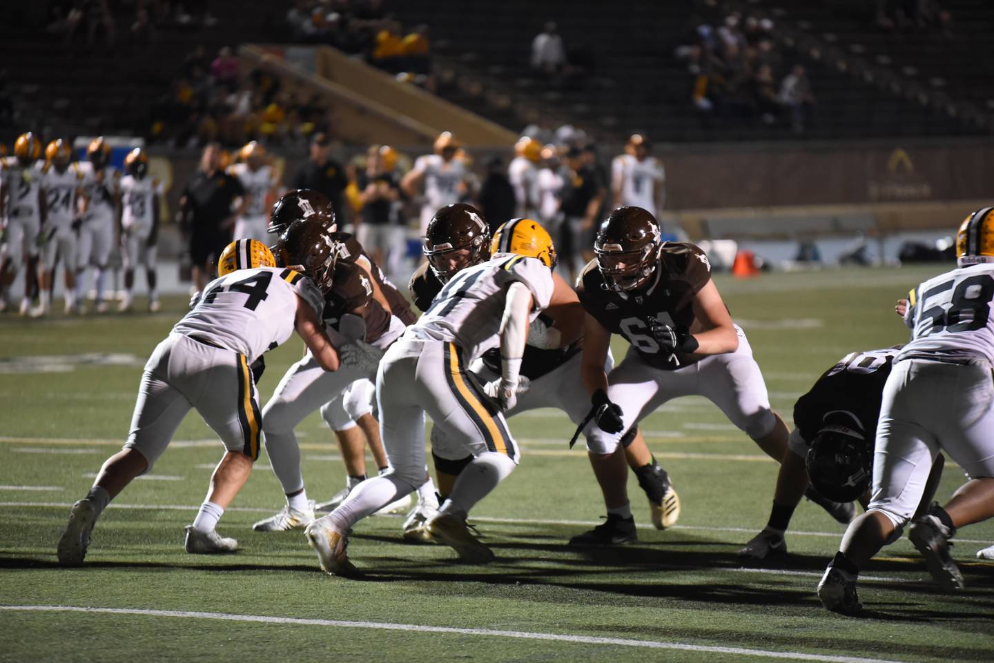 Anthony Birsa (64) protects during an extra point attempt in a game last season. Birsa verbally committed to Northwestern on Friday.