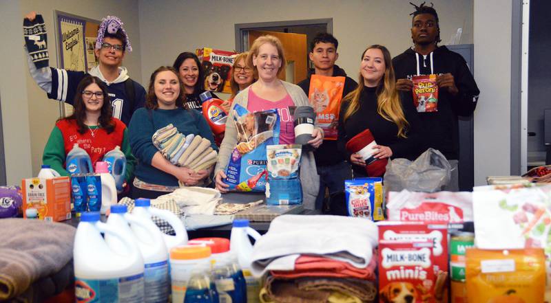 Illinois Valley Community College’s Project Success led the way in collecting toys, food and supplies for animal shelters The Love of Pets in Streator and Safehouse Animal Rescue in Dalzell so that animals and staff could have an easier winter. The campaign, conducted throughout November, collected 166 items as well as monetary donations.