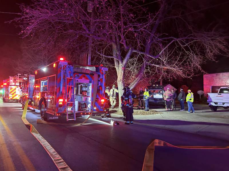 Crews respond to a fire Thursday, Dec. 5, 2024, at 210 N. Brinton Ave. in Dixon.