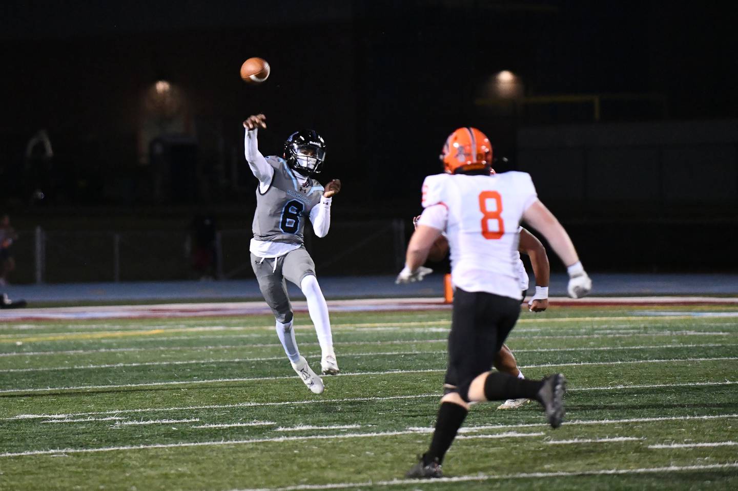 Kankakee's Phillip Turner throws a pass Friday, Sept. 20, 2024, during the Kays' 26-13 victory over Normal Community.
