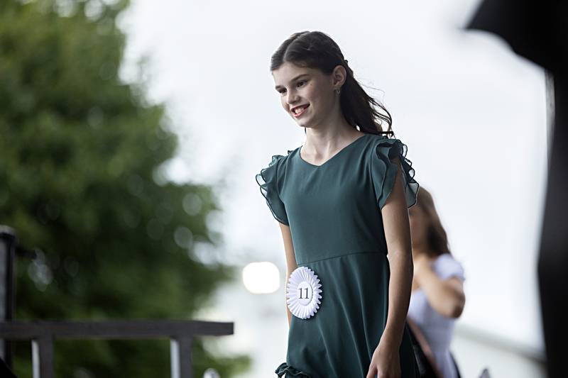Zoe Swank takes the stage Wednesday August 2, 2023 during the Young Miss Ogle County pageant.