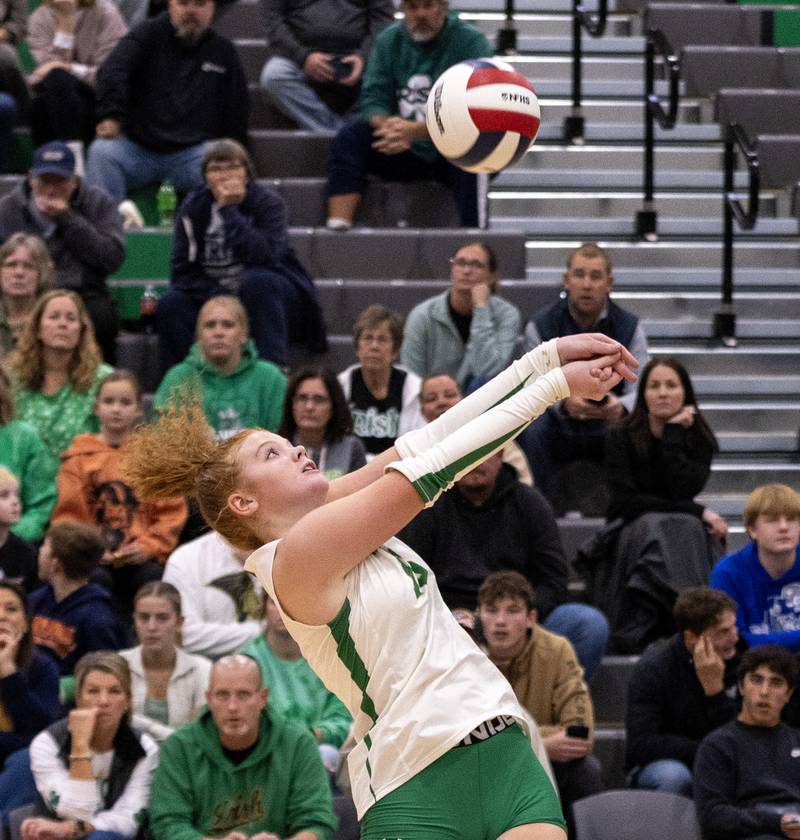 Seneca's Brooklyn Sheedy passes the ball during the Class 2A Regional final on Thursday, Oct. 30, 2025 at Seneca High School.