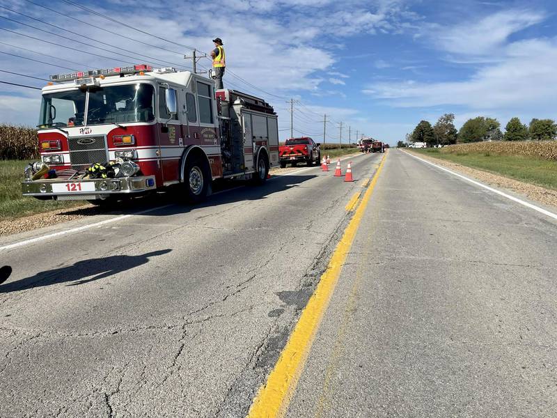 The Bristol-Kendall Fire Protection District responded to a five-acre field fire along Route 47 in Yorkville on Oct. 12, 2025.