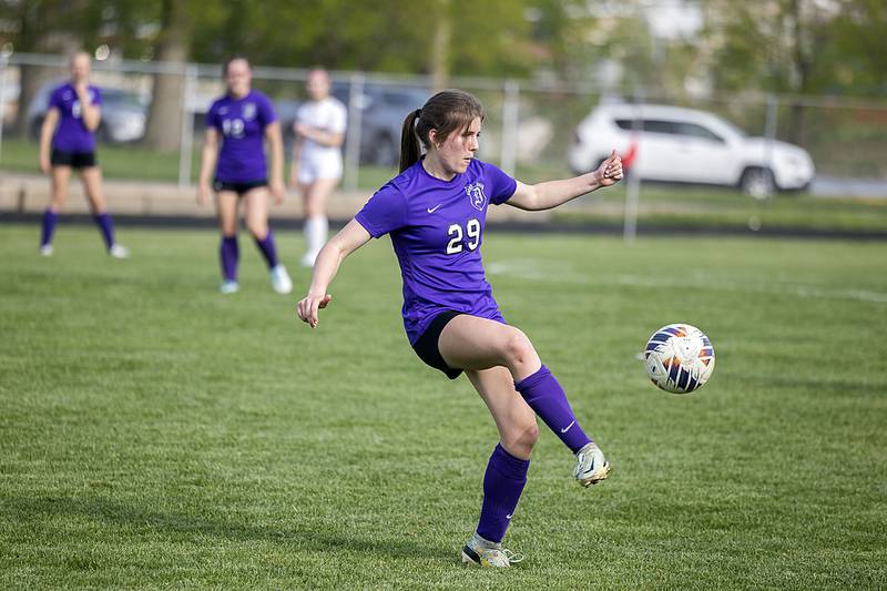 Dixon’s Hanna Lengquist plays the ball against Sterling Tuesday, May 9, 2023.