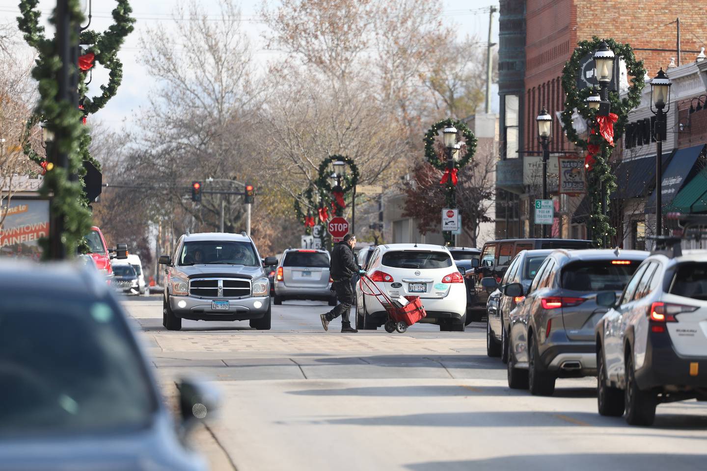 Downtown Plainfield’s are decorated for the holidays on Wednesday, Nov. 22, 2023, in Plainfield.