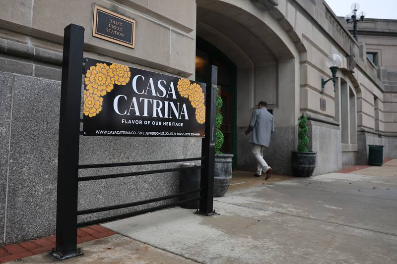 A patron enters Casa Catrina, located inside Joliet Union Station, for their soft opening on Thursday, Feb. 19, 2026 in Joliet.