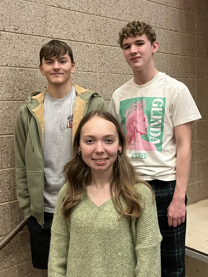 Coal City High School vocal music students Melody Kinder [front], Martin Ramirez and Mason Natyshok [left to right in row two] have been selected to the Illinois Music Education Association’s [ILMEA] All-State Choir and will perform with students from across the state of Illinois at the annual ILMEA All-State Concert at the Peoria Civic Center on Feb. 1, 2025.