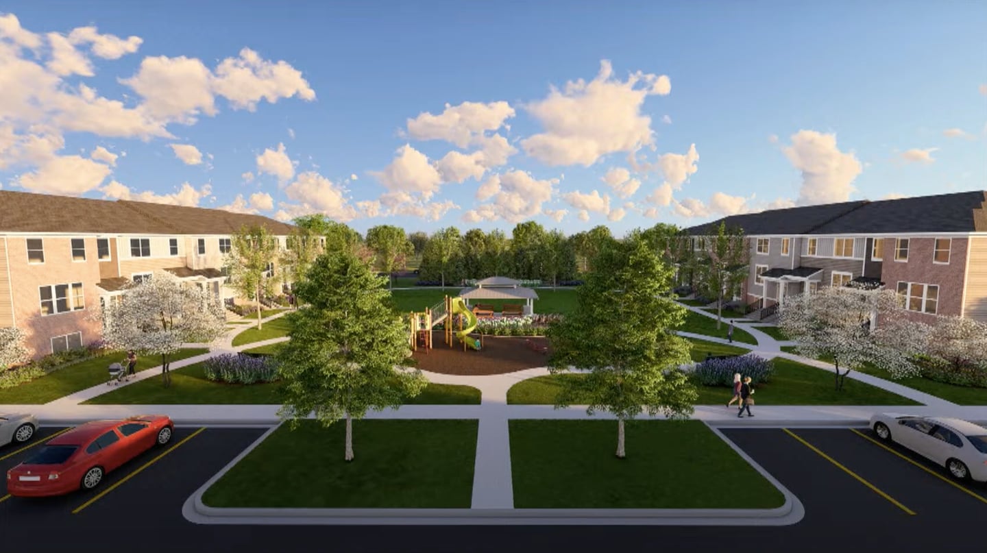 A rendering of townhomes proposed to be developed by Lennar Corp. at 775 S. Main St., Crystal Lake.