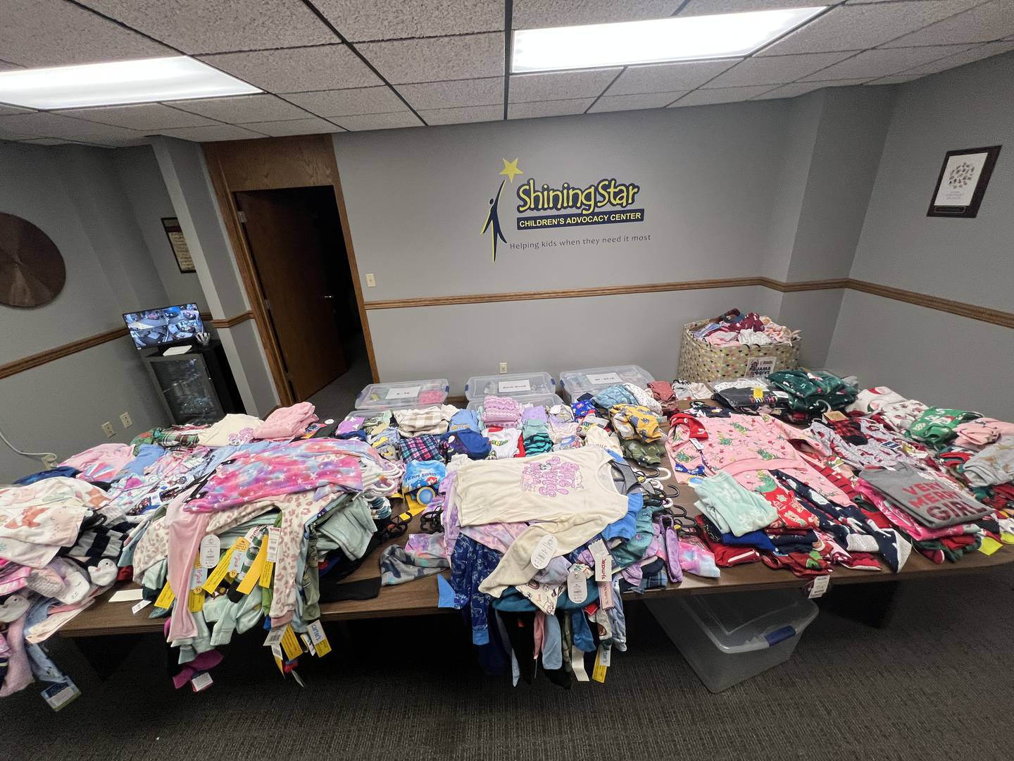 Far exceeding expectations, Dixon’s Shining Star Children’s Advocacy Center received over 800 donations to its 2024 holiday pajama drive.