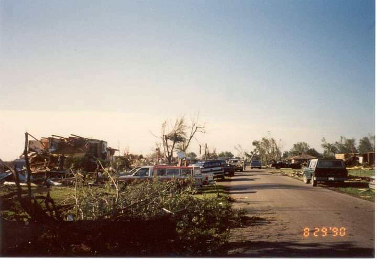Pictured is the view near Al Litwiller's former home at 121 S. Frederick Ave. in Plainfield shortly after the 1990 Will County tornado. The house was located directly behind the former St. Mary Immaculate Catholic Church building.