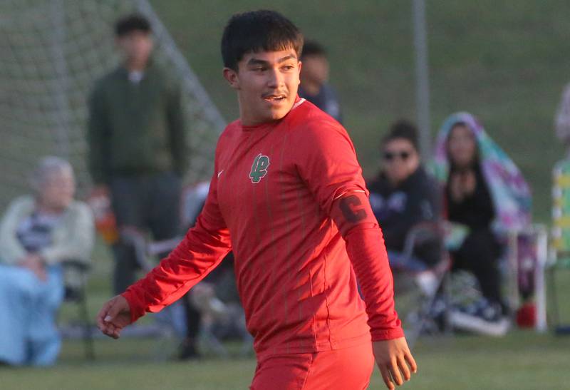 L-P's Ismael Mejia smiles after scoring the third goal against Streator during the Class 2A Regional semifinal game on Monday, Oct. 20, 2025 at Ottawa High School.