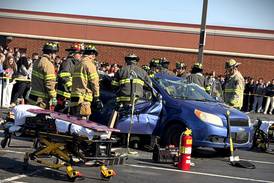 Yorkville first responders and students hope mock prom accident ‘shocks’ teens to avoid drunk driving