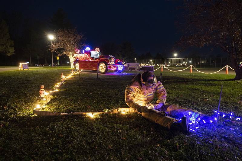 The Rock Falls Fire Department had dibs on decorating the old firetruck Tuesday, Nov. 26, 2024, at Centennial Park.