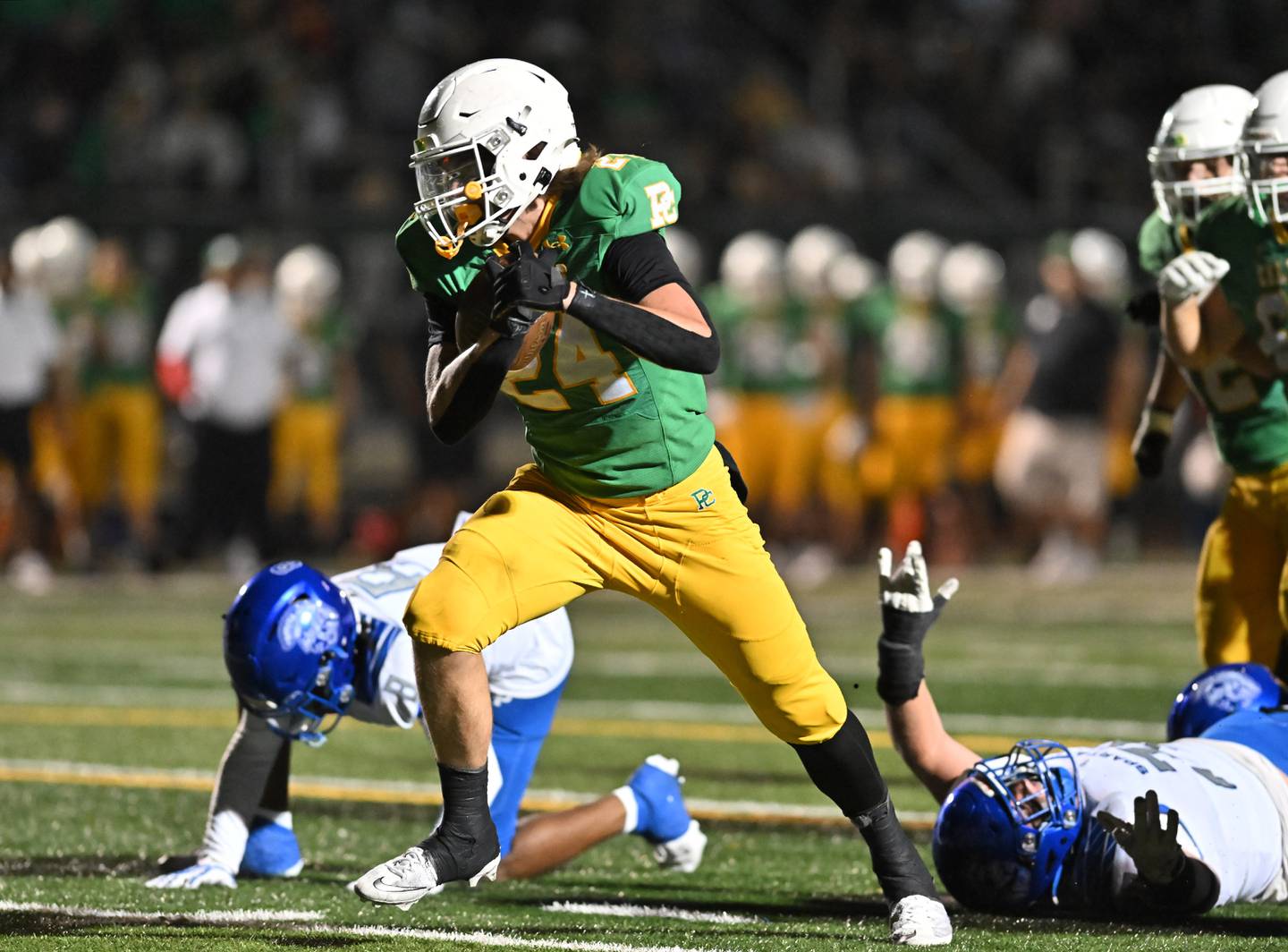 Providence Catholic's Broden Mackert (24) rushes the ball during the non-conference game against St. Francis on Friday, SEP. 26, 2025, at New Lenox.
