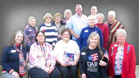 American Legion Commander Roger Masters speaks at Chief Senachwine DAR Chapter Meeting 