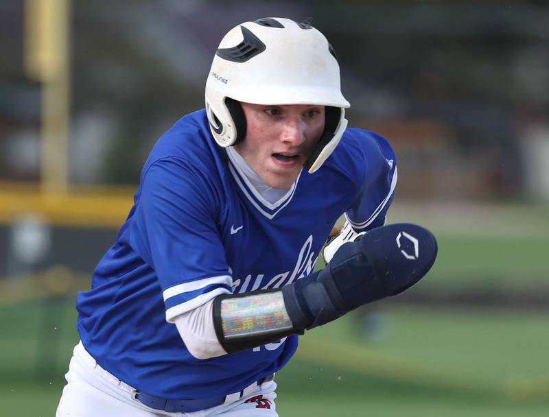 Hinckley-Big Rock's McKinley Shelton runs to third during their game against Indian Creek Monday, April 29, 2024, at Indian Creek High School.