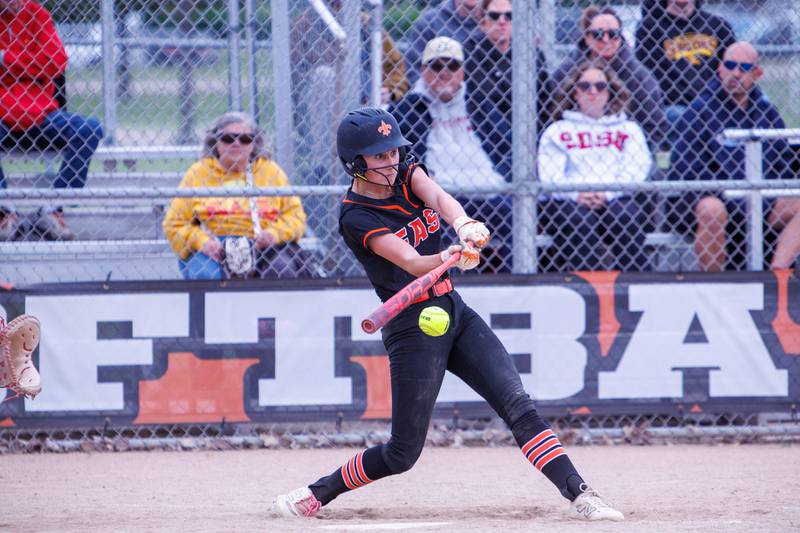 St. Charles East's Ari Bigda looks for a hit against Schaumburg at the Class 4A St. Charles East Regional Final on Friday, May 22,2026 in St. Charles.