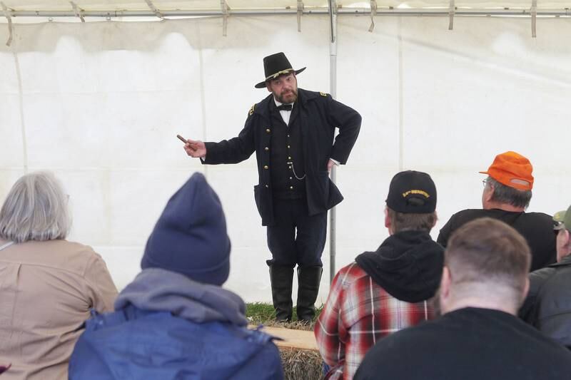 General Ulysses S. Grant talks about moving forward during Hainesville’s Civil War Encampment & Battle at the Northbrook Sports Club on October 21st in Hainesville. Grant was portrayed by Wayne Issleb, of Trevor, Wis.
Photo by Candace H. Johnson for Shaw Local News Network