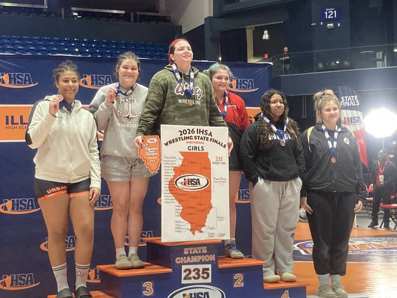 The girls state wrestling placement finishers for 235 pounds.