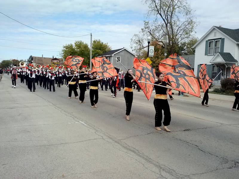 The DeKalb High School marching band was one of three marching bands in the Cortland Fall Festival Parade on Oct. 12. The Indian Creek High School and DeKalb Middle Schools marching bands also participated.