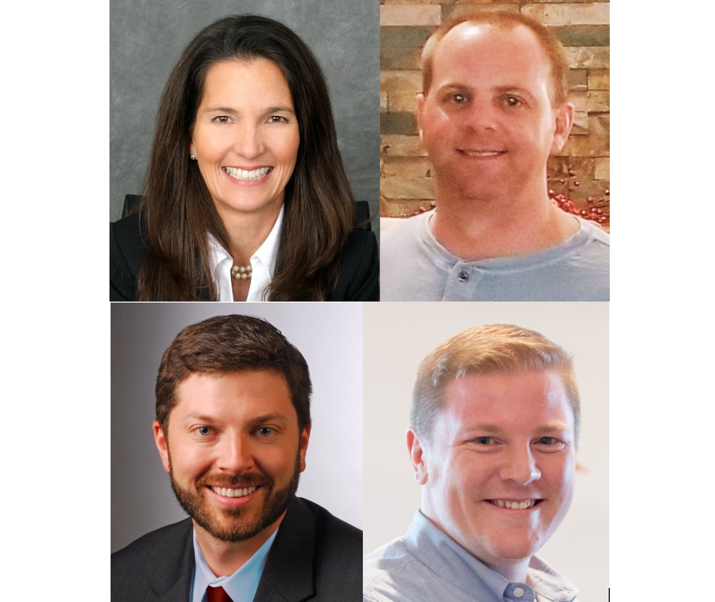 The candidates for the Crystal Lake City Council are (clockwise) Mandy Montford, Robert Brechbiel, Ian Philpot and Cameron Hubbard.