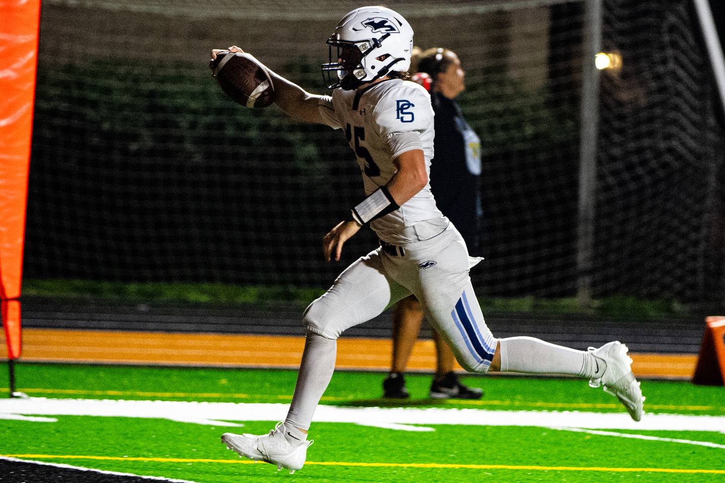 Plainfield South's Cody Hogan runs in a touchdown during a game against Joliet West on Friday Sept. 29, 2023 at Joliet West High School in Joliet