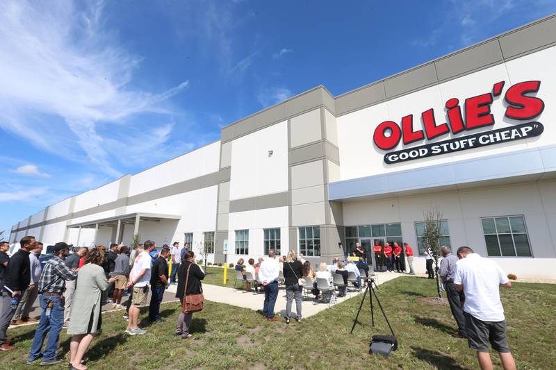 Ollies Bargain Outlet celebrated it's grand opening with a ribbon cutting on Wednesday, Aug. 21, 2024 in Princeton. Gathered at the ceremony were about 50 people. The new distribution center is 615,000 square foot, which is about the equivalent of 11 football fields. It will serve 150 stores in the Midwest. The cost of the project is 68 million.