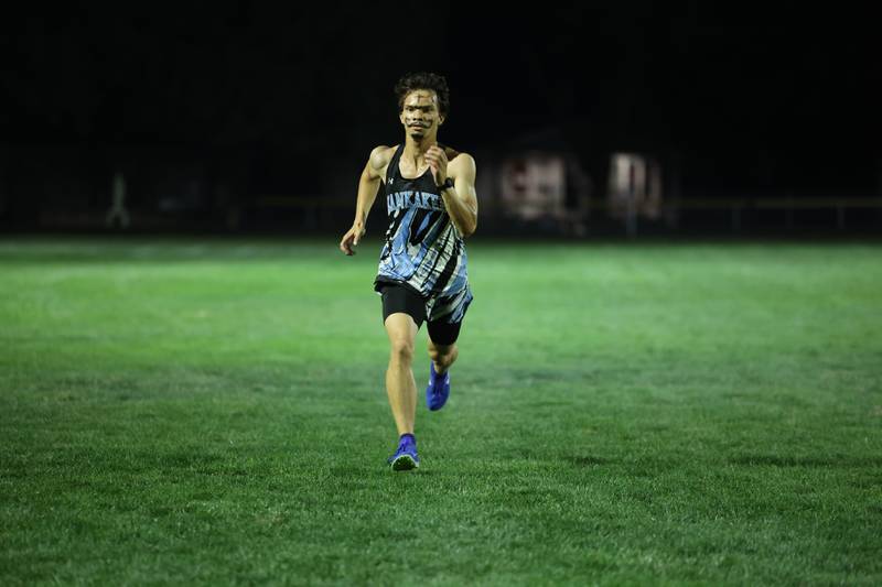 Kankakee's Billy Roof runs during the All-City cross country meet at Bishop McNamara on Wednesday, Sept. 17, 2025.