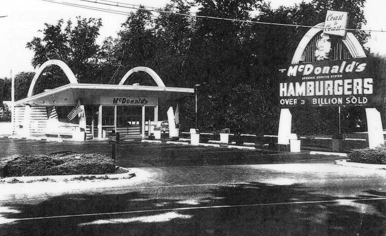 The Crystal Lake McDonald's as it appeared in 1961; the location first opened on May 19, 1959 along Virginia Street. A Crystal Lake resident, Rob Jones, found a McDonald's wrapper in his walls on April 19, 2022, that he speculated came from that restaurant roughly 60 years ago, as the house was constructed in 1959.