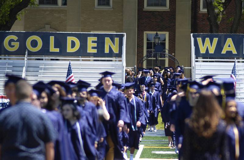 The SHS Class of 2025 comes onto the field. The Sterling Class of 2025 Commencement Ceremony was held on Sunday, May 18, 2025 at Roscoe Eades Field in Sterling.