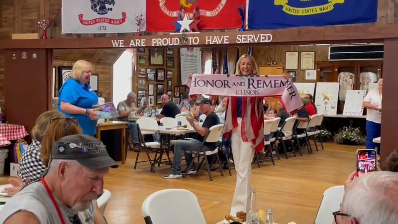 State Sen. Sue Rezin (R-Morris) attended the Gold Star Family luncheon Saturday, June 17, 2023, during the Illinois Motorcycle Freedom Run in Marseilles. While there, she spoke about the recent passage of legislation that officially recognized the Honor and Remember Flag by the state.