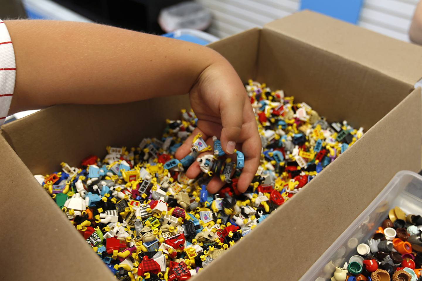Minifigs parts on Thursday, June 13, 2024, at the new Bricks and Minifigs store opening in Algonquin.