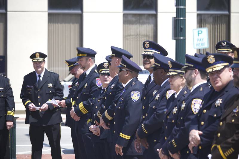 Police officials in Will County gather for the 44th Annual Will County Law Enforcement Memorial Day ceremony on Thursday, May 8, 2025, the Will County Law Enforcement Memorial, 14 W. Jefferson St., Joliet.