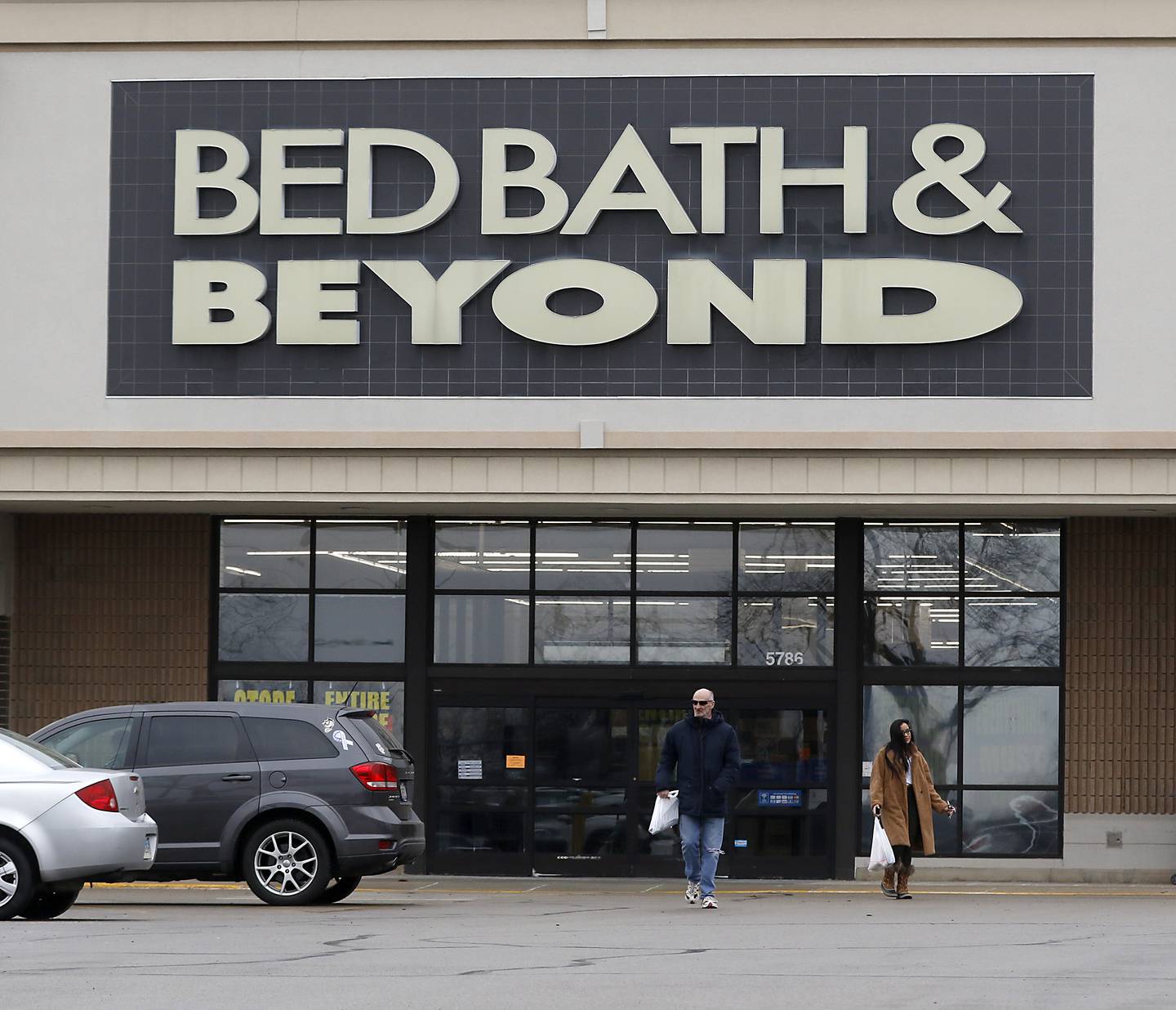 Shoppers leave the Bed Bath & Beyond store at 5786 Northwest Highway in Crystal Lake on Tuesday, Feb. 7, 2023. This store and the Best Buy store at 1561 S. Randall Road in Algonquin recently announced they were closing. While the Best Buy is closing on March 4, Bed Bath and Beyond has not released its closing date.