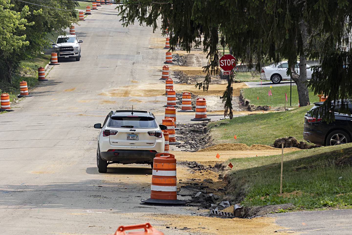 Construction Division Street in Dixon continues Wednesday, June 14, 2023. The project is part of the Safe Passage project meant to make travel to and from school safer for kids.