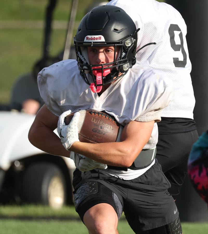 Lena-Winslow and Sycamore scrimmage Thursday, July 24, 2025, during a joint practice with Byron, Lena-Winslow and Sycamore at Sycamore High School.