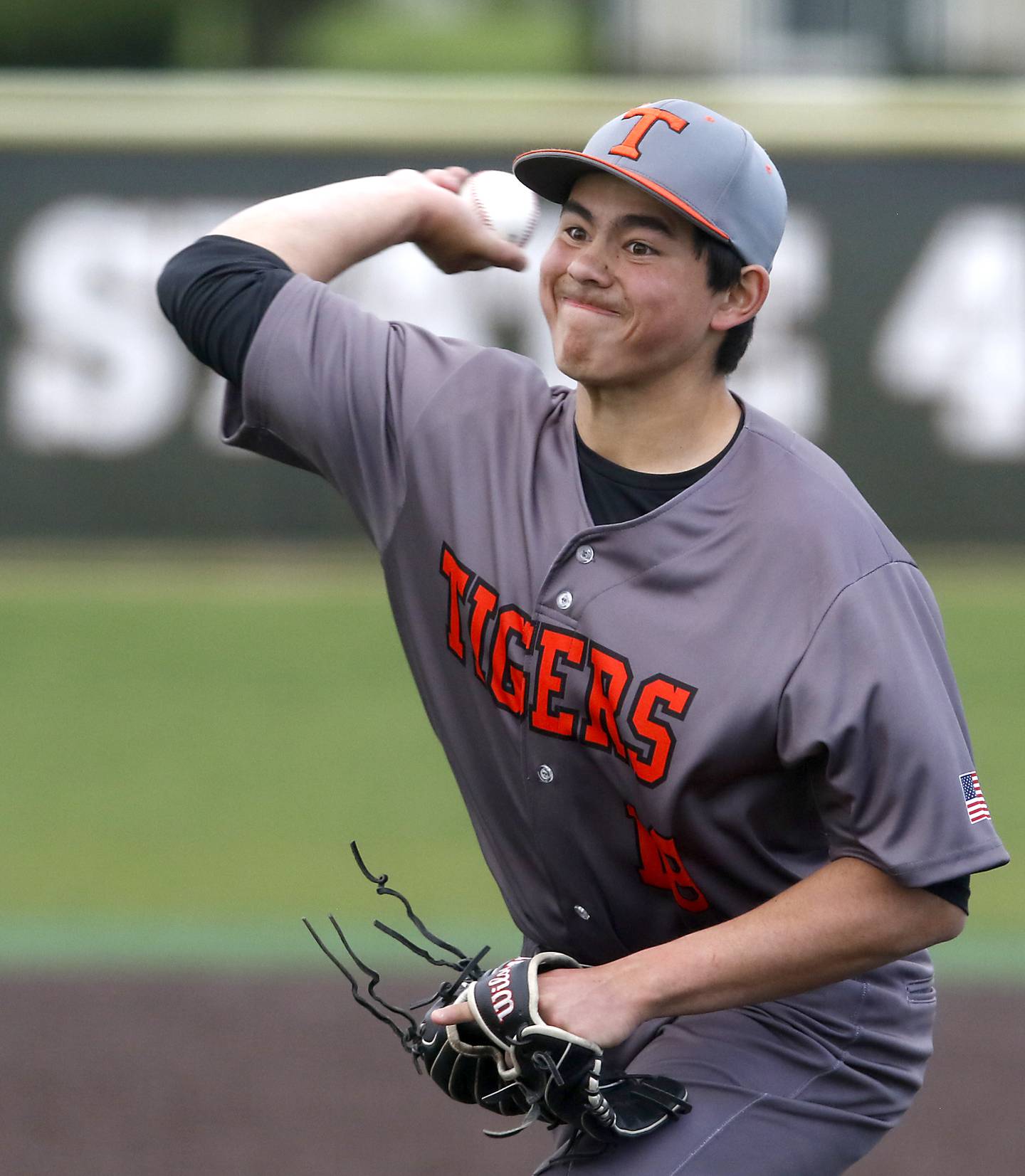 Crystal Lake Central's Daniel Adams shows a pitch during a Fox Valley Conference baseball game against McHenry on Friday, May 2, 2025, at McHenry High School.