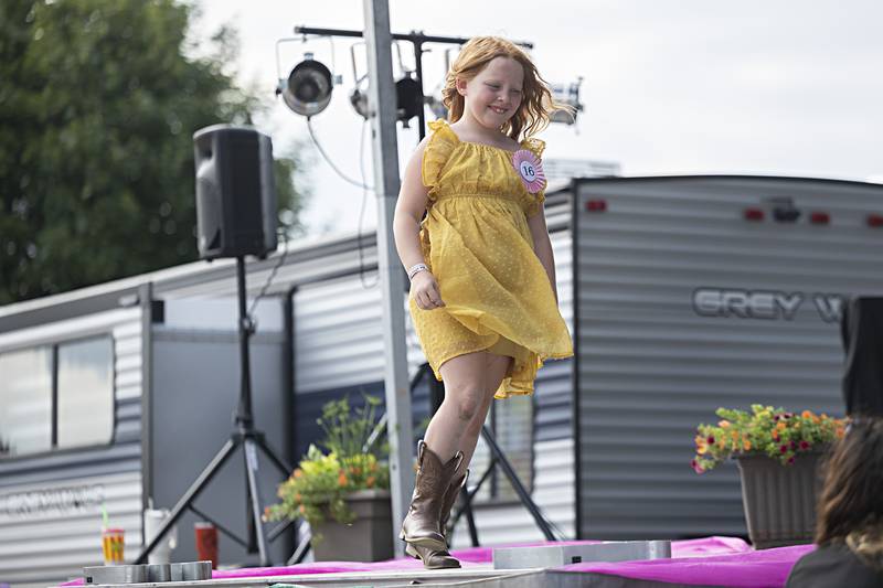 Rya Rose Windham takes the stage Wednesday August 2, 2023 during the Little Miss Ogle County pageant.