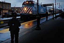 Huntley backs out of stop on Chicago-to-Rockford passenger rail line