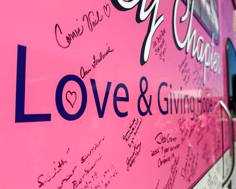 The Pink Heals Truck sits in parking lot of the LaSalle County Nursing Home on Wednesday, Oct. 8, 2025 at the LaSalle County Nursing Home in Ottawa.
