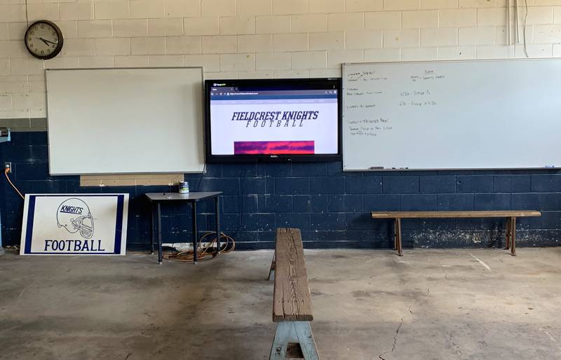 The Fieldcrest football team is converting the school's old weight room into a locker room this summer.