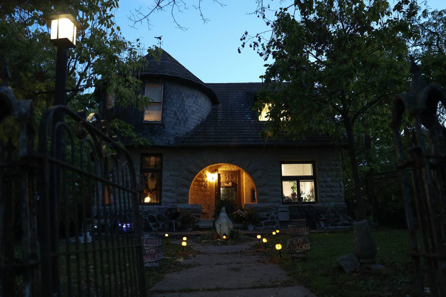 Mary Lou Wahlstrom hosted a house warming part The Allen house on Saturday, Oct. 7, 2023 in Joliet. The original home of architect Frank Shaver Allen is known throughout Joliet to be haunted.