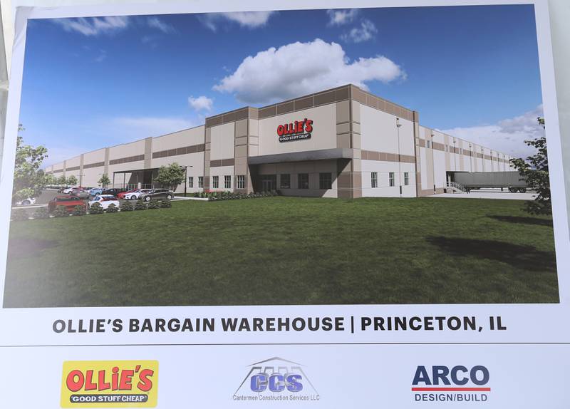 A rendering of the new Ollie's distribution center on Tuesday, Sept. 26, 2023 in Princeton.
