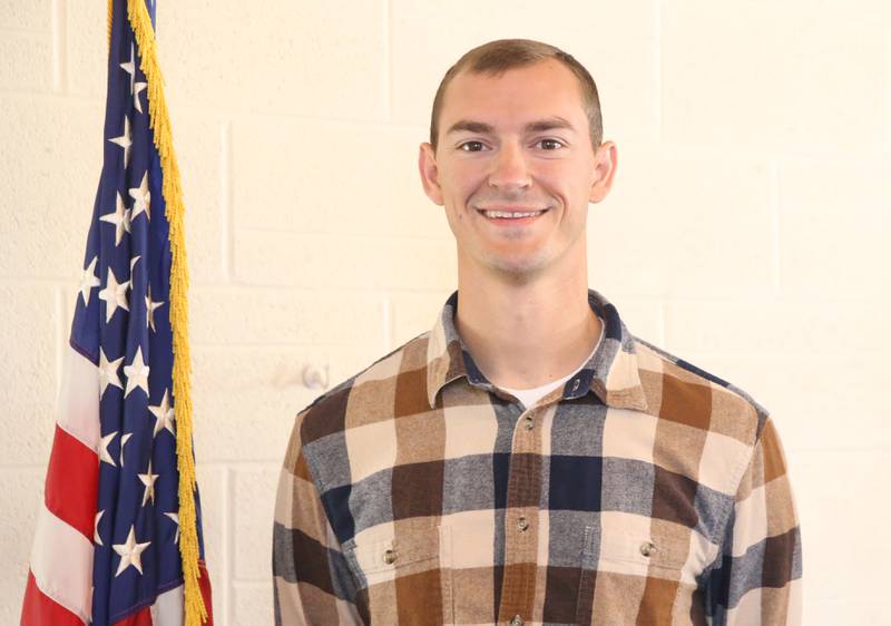United States Marine Corps Veteran James Ramseyer, poses for a photo on Monday, Oct. 20, 2025 at the New Beginning Baptist church in Streator. Pastor James Ramseyer became a pastor after serving in the Marines from 2011-2015. Ramseyer has lived across the world, being stationed in Japan and Macedonia. He's a new pastor to Streator orginally from Pontiac.