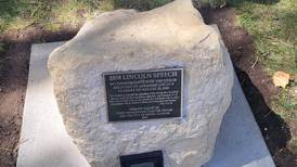 Henry unveils marker honoring Lincoln’s 1858 visit